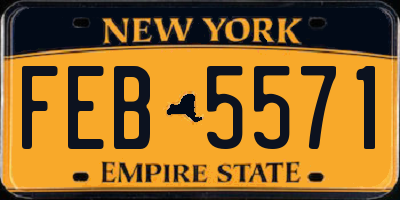 NY license plate FEB5571