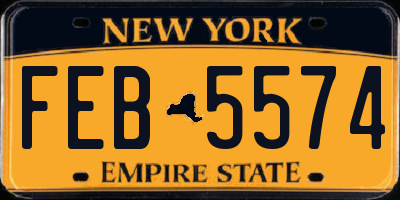 NY license plate FEB5574