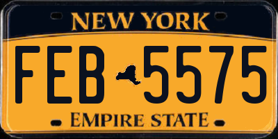 NY license plate FEB5575
