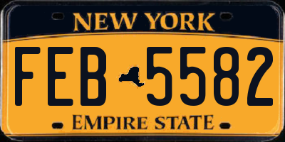 NY license plate FEB5582