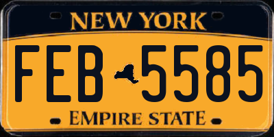 NY license plate FEB5585