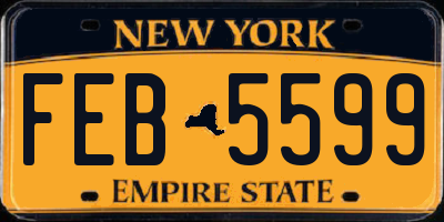 NY license plate FEB5599