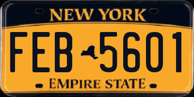 NY license plate FEB5601