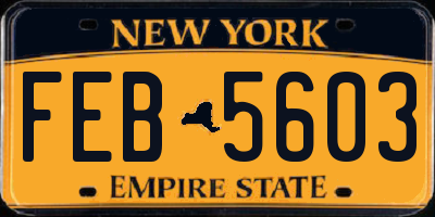 NY license plate FEB5603