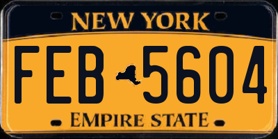 NY license plate FEB5604