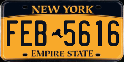 NY license plate FEB5616