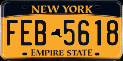 NY license plate FEB5618