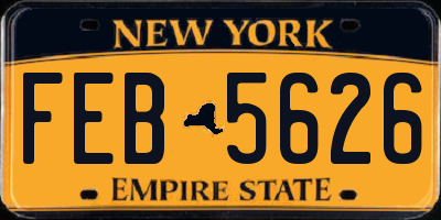 NY license plate FEB5626