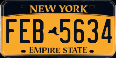 NY license plate FEB5634