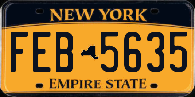 NY license plate FEB5635
