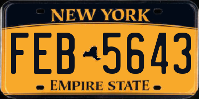 NY license plate FEB5643