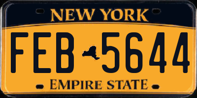 NY license plate FEB5644