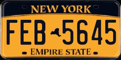 NY license plate FEB5645
