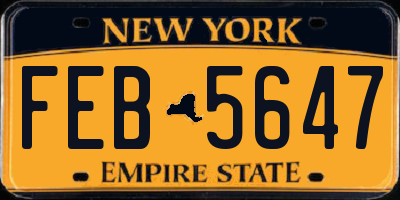 NY license plate FEB5647