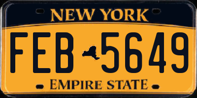 NY license plate FEB5649