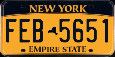 NY license plate FEB5651