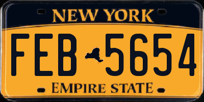 NY license plate FEB5654