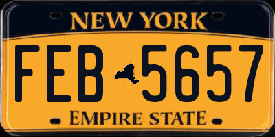 NY license plate FEB5657