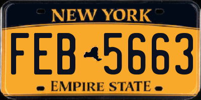 NY license plate FEB5663