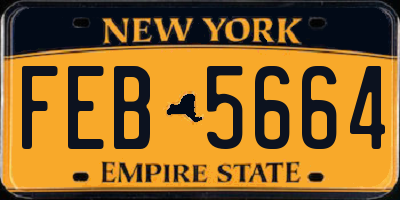 NY license plate FEB5664