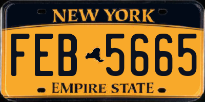 NY license plate FEB5665