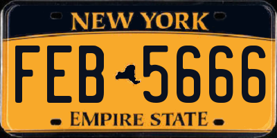 NY license plate FEB5666