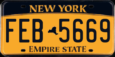 NY license plate FEB5669