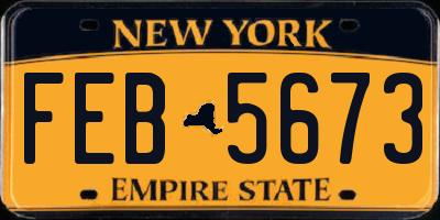 NY license plate FEB5673