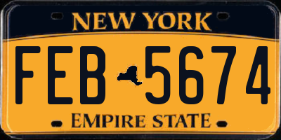 NY license plate FEB5674