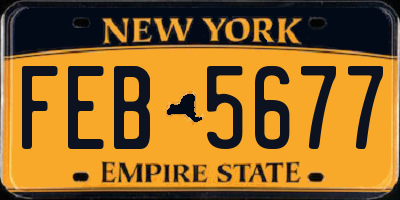 NY license plate FEB5677