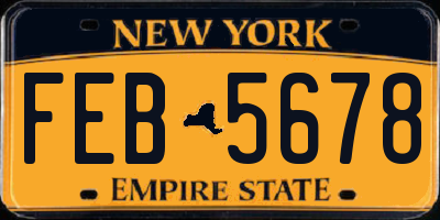 NY license plate FEB5678
