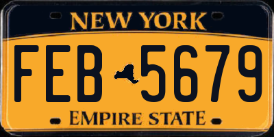 NY license plate FEB5679