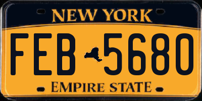 NY license plate FEB5680
