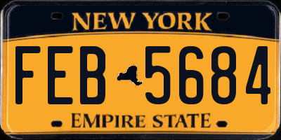 NY license plate FEB5684