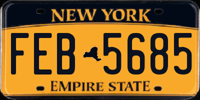 NY license plate FEB5685