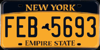 NY license plate FEB5693