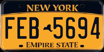 NY license plate FEB5694
