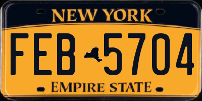 NY license plate FEB5704