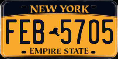 NY license plate FEB5705