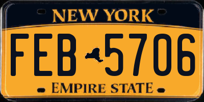 NY license plate FEB5706