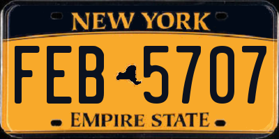NY license plate FEB5707