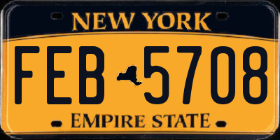 NY license plate FEB5708