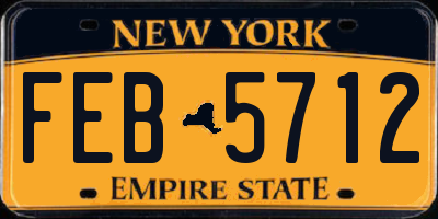 NY license plate FEB5712
