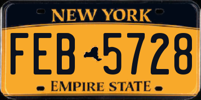 NY license plate FEB5728