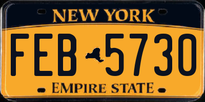 NY license plate FEB5730