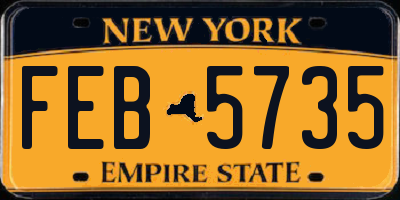 NY license plate FEB5735