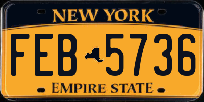 NY license plate FEB5736