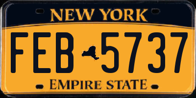 NY license plate FEB5737