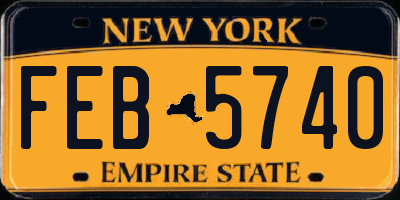 NY license plate FEB5740
