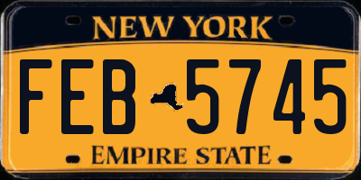 NY license plate FEB5745
